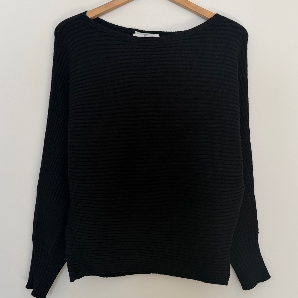 Anthropologie NWOT Kendall Black Rib Sweater - Picture 2 of 5